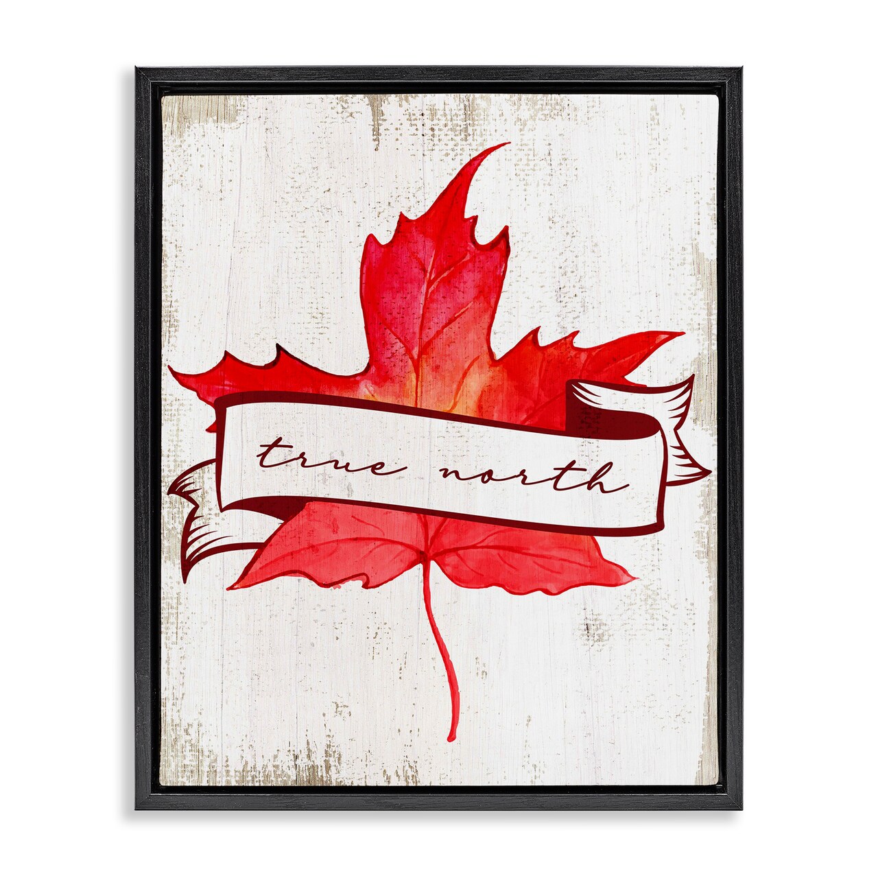 Stupell Industries True North Maple Leaf Floating Frame, design by Lil' Rue
